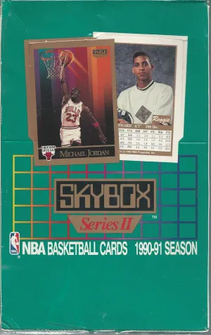 Skybox 1990-91 Basketball Collectible Card Box, 540 Pieces, Series 2, 36 Packs of 15 Cards Each