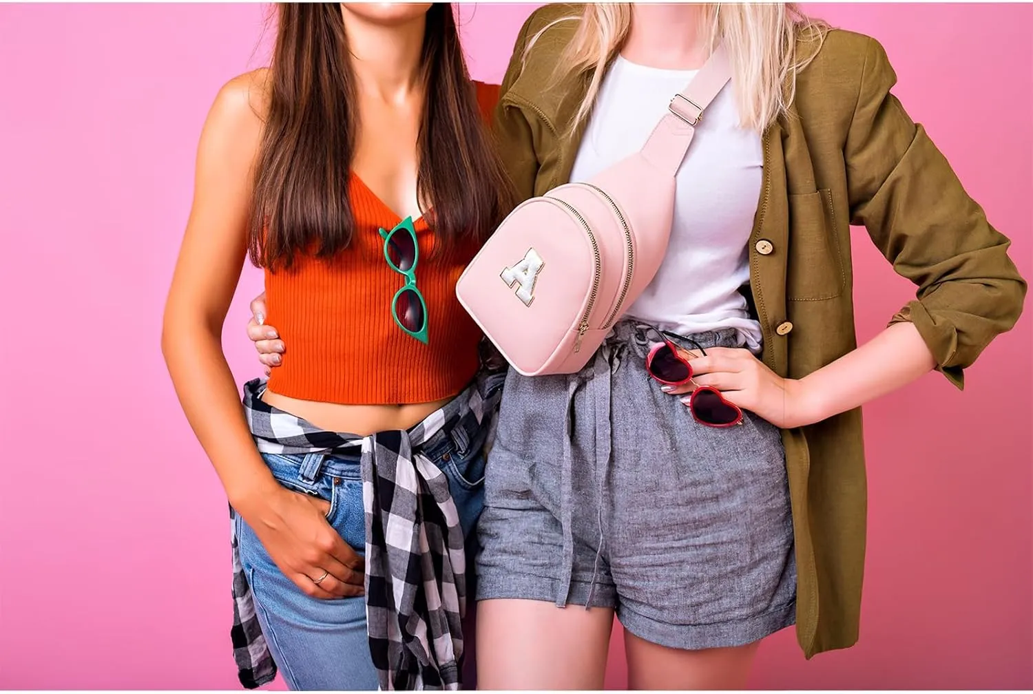 Sling Bag for women,Initial Fanny Pack, Cute Travel Crossbody Bag,Initial Purse Belt Bag S