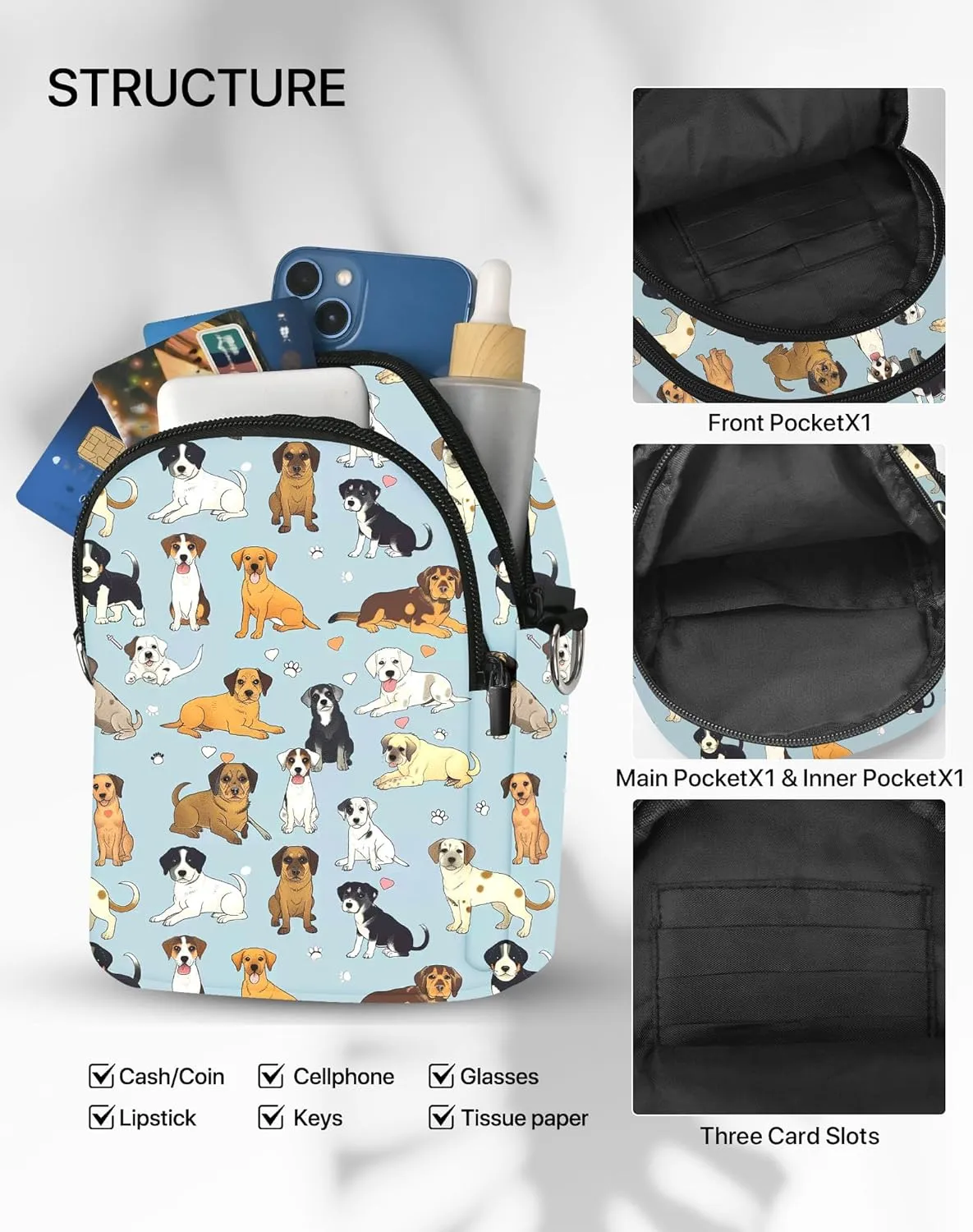 Small Crossbody Bags for Women Casual Cell Phone Purse Lightweight Crossbody Purses Fashion with Adjustable Strap