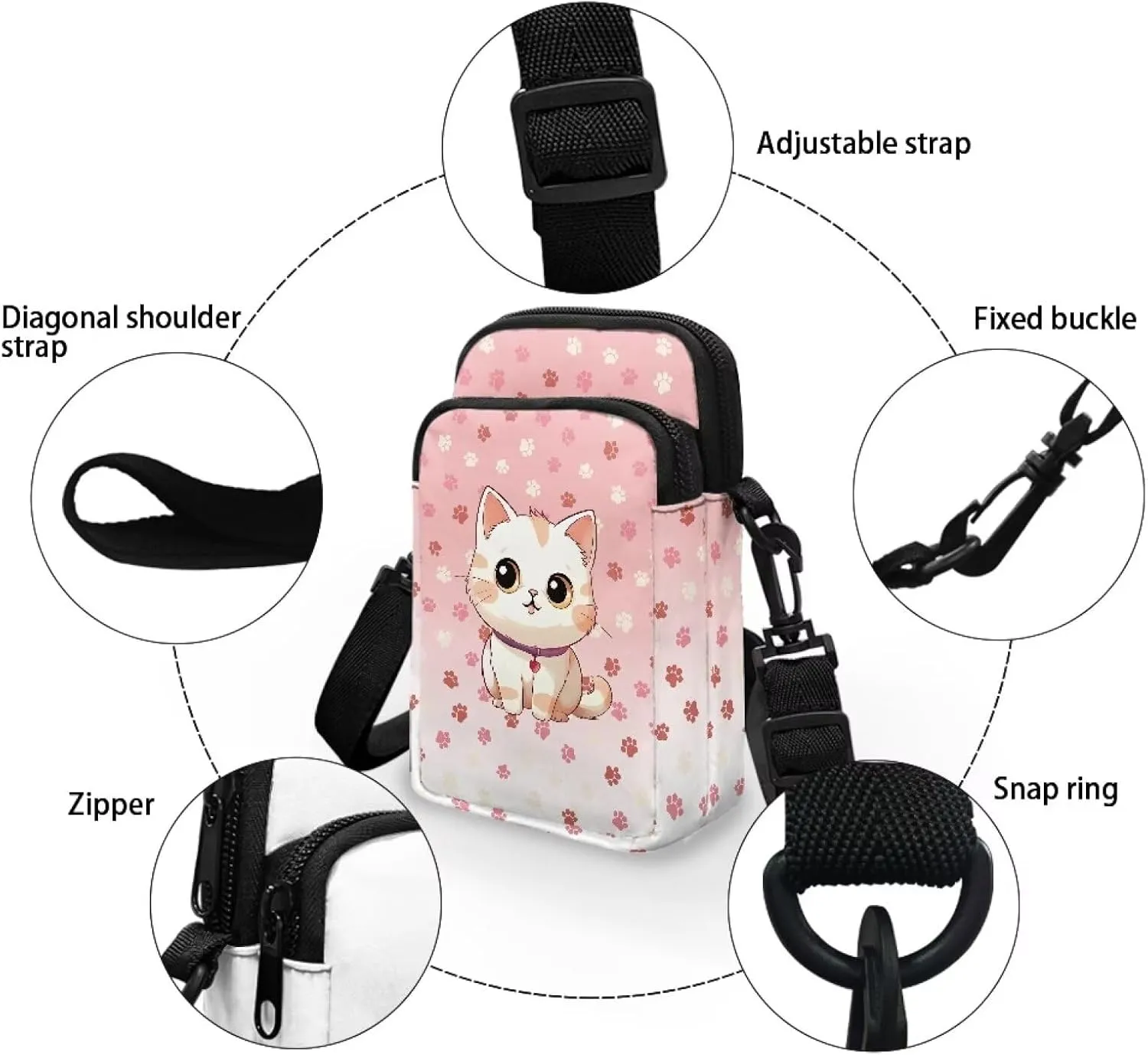 Small Sling Bag Crossbody Bags for Women Men Anti Theft