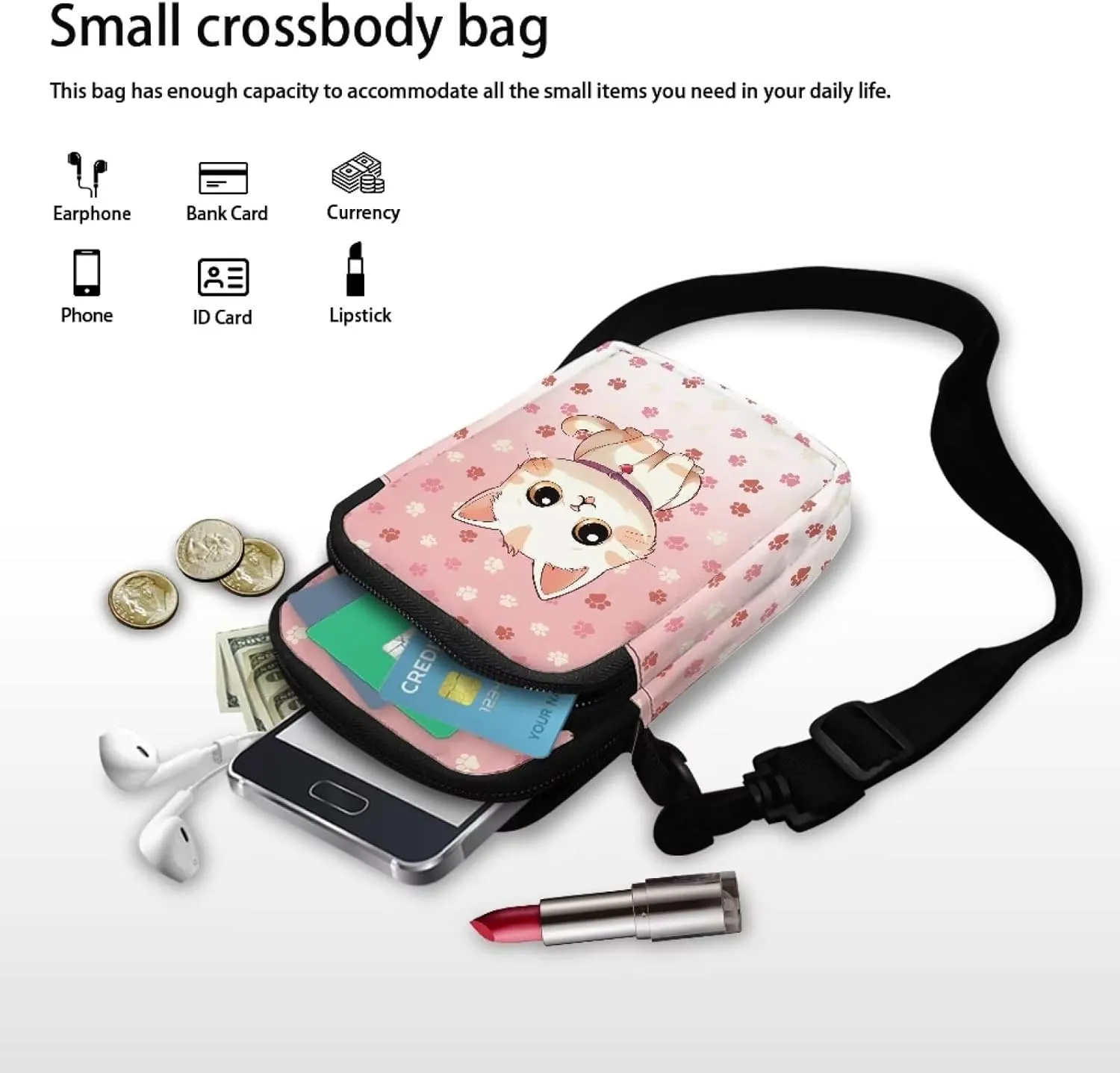 Small Sling Bag Crossbody Bags for Women Men Anti Theft