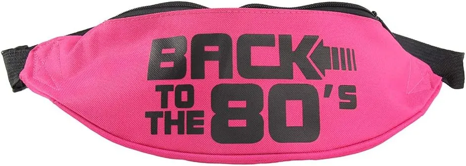 Smile Fish Neon Retro 80s Fanny Pack Waist Bag Festival Theme Party Vintage 80s Party Women/Men Hot Pink