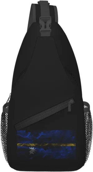 Smoke Style Flag Of Nauru Crossbody Bags For Women Men Chest Backpack Gym Shoulder Bag Travel Outdoor Sports Casual Crossbody Bags