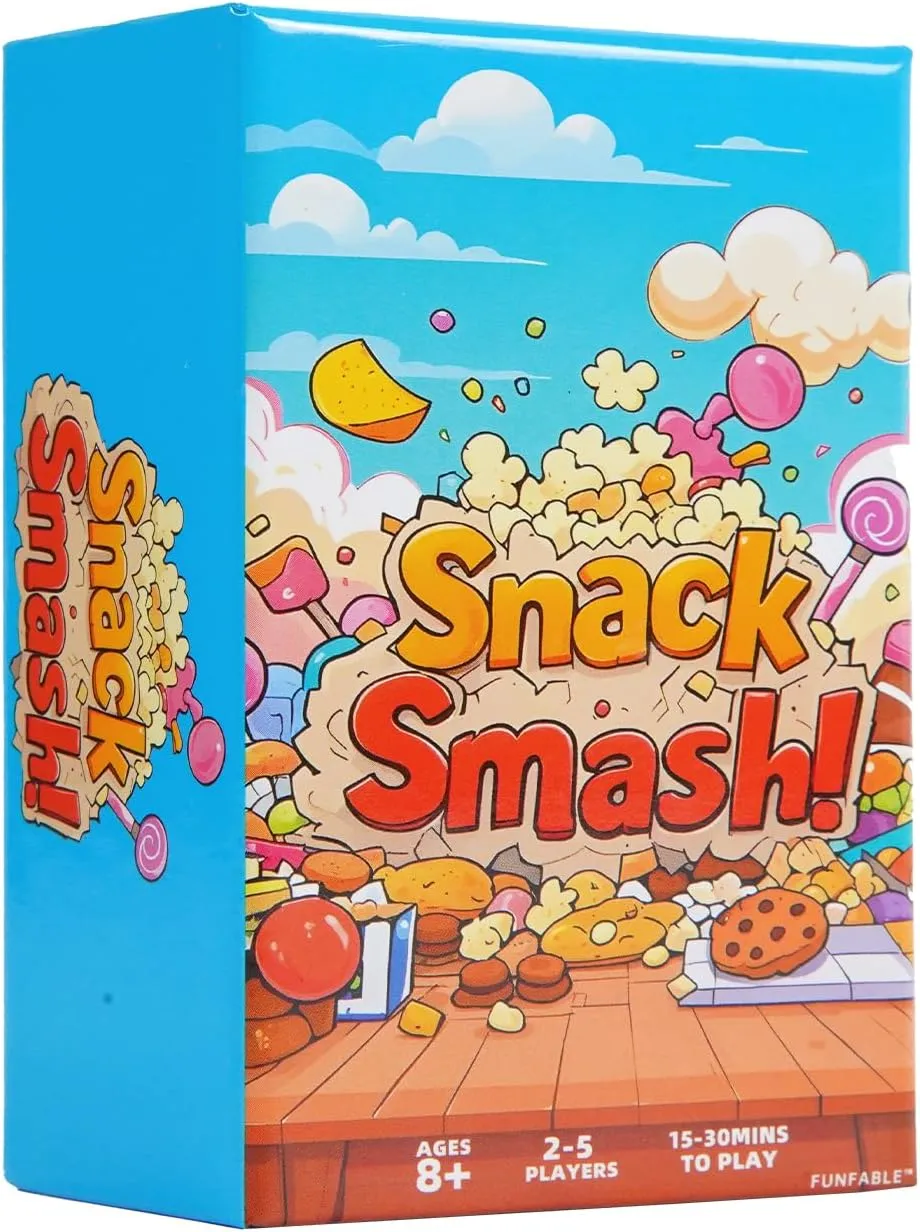 Snack Smash: Family Card Games - Great Gift for Kids, Family or Adult Game Night | Funny Card Games for 2-5 Players Ages 8  | Collect Chocolate, Chips, Candy, Cookies & Popcorn Card to Win