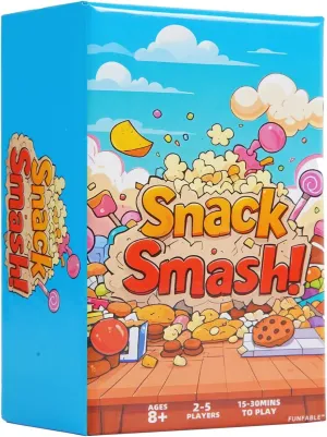 Snack Smash: Family Card Games - Great Gift for Kids, Family or Adult Game Night | Funny Card Games for 2-5 Players Ages 8  | Collect Chocolate, Chips, Candy, Cookies & Popcorn Card to Win