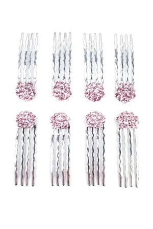 Soho Style Hair Accessories Set - 8 Piece Crystal Decorative Fashion Headband for Women Girls SAM01A-2002 Light Pink
