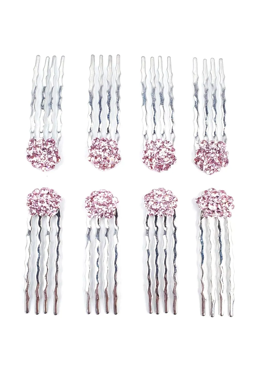 Soho Style Hair Accessories Set - 8 Piece Crystal Decorative Fashion Headband for Women Girls SAM01A-2002 Light Pink