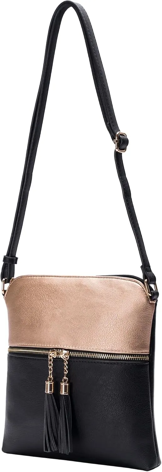 Solene Womens Lightweight Medium Crossbody Purse with Tassel, Perfect Size Crossbody Bags for Daily Use, travel