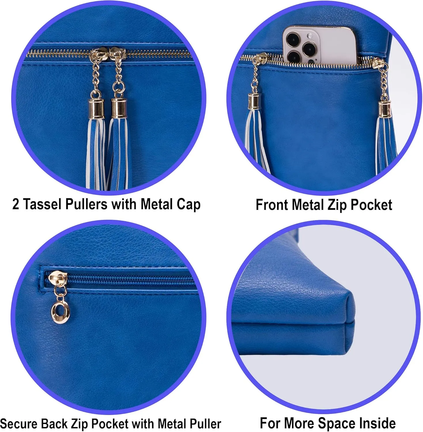 Solene Womens Lightweight Medium Crossbody Purse with Tassel, Perfect Size Crossbody Bags for Daily Use, travel