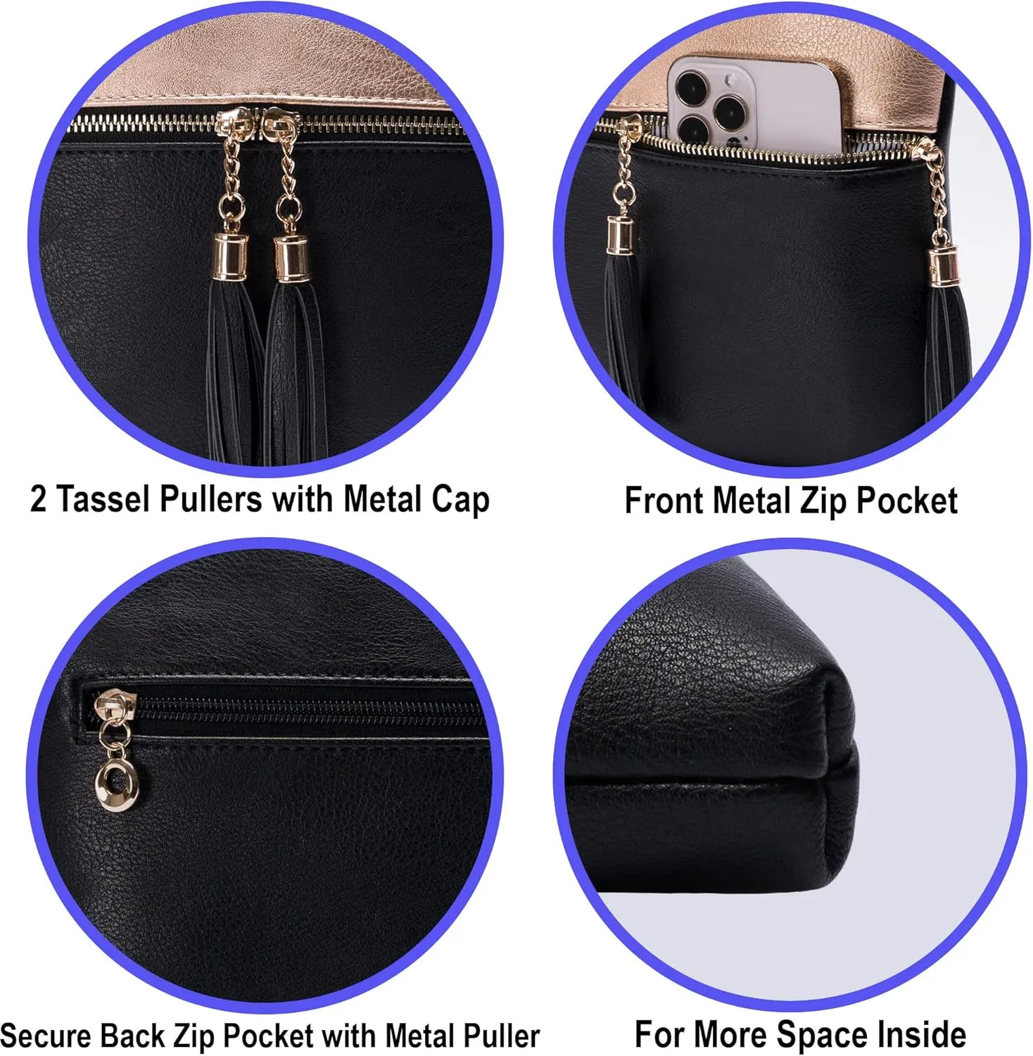 Solene Womens Lightweight Medium Crossbody Purse with Tassel, Perfect Size Crossbody Bags for Daily Use, travel