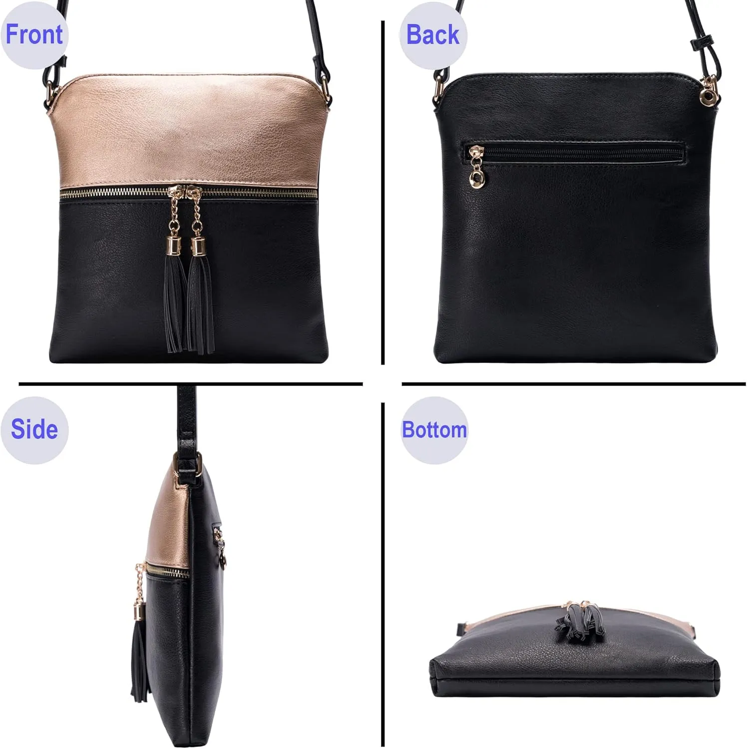 Solene Womens Lightweight Medium Crossbody Purse with Tassel, Perfect Size Crossbody Bags for Daily Use, travel