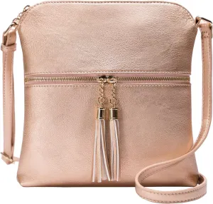Solene Womens Lightweight Medium Crossbody Purse with Tassel, Perfect Size Crossbody Bags for Daily Use, travel