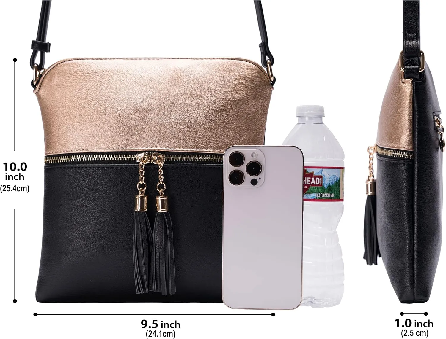 Solene Womens Lightweight Medium Crossbody Purse with Tassel, Perfect Size Crossbody Bags for Daily Use, travel