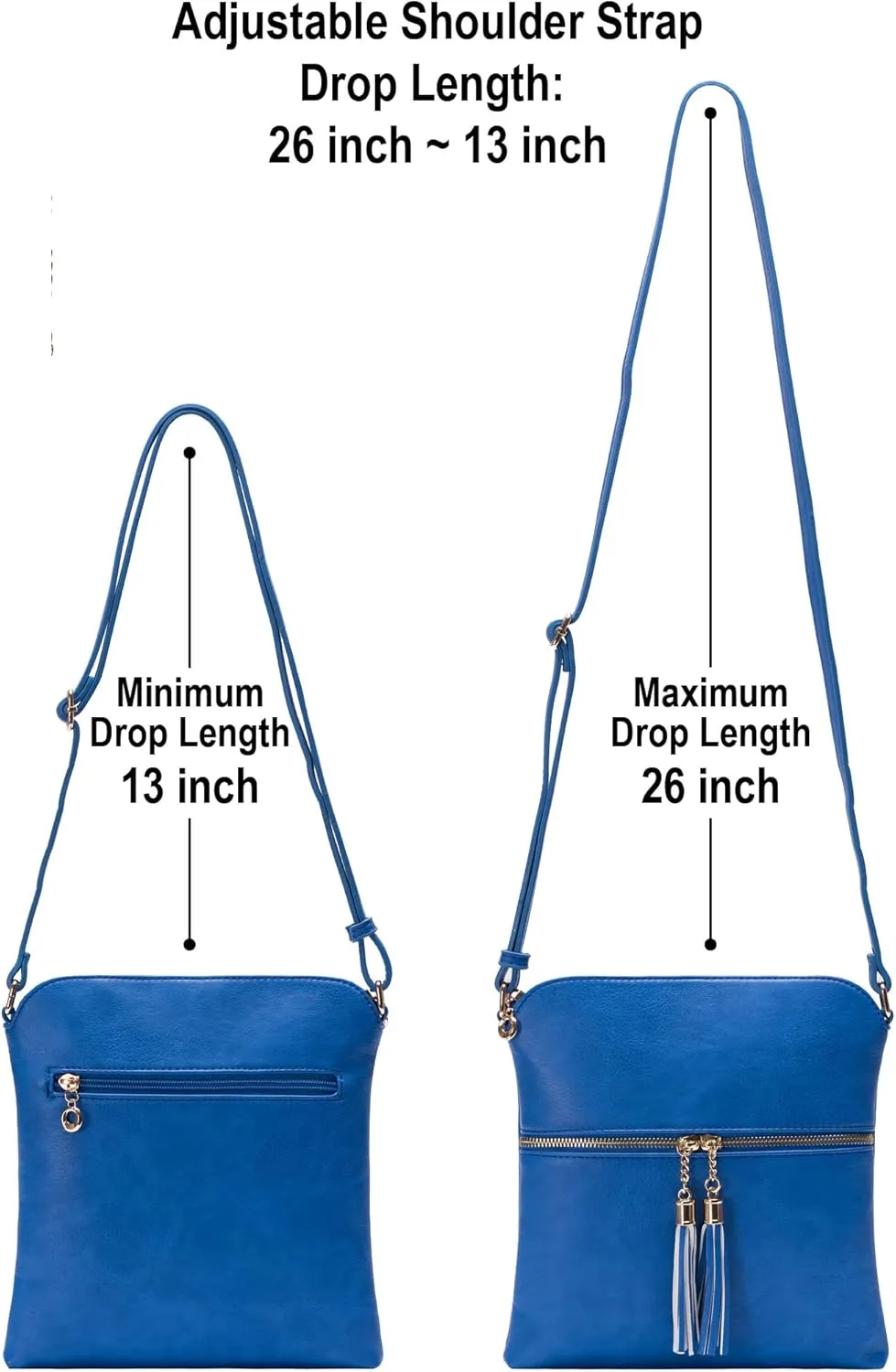 Solene Womens Lightweight Medium Crossbody Purse with Tassel, Perfect Size Crossbody Bags for Daily Use, travel