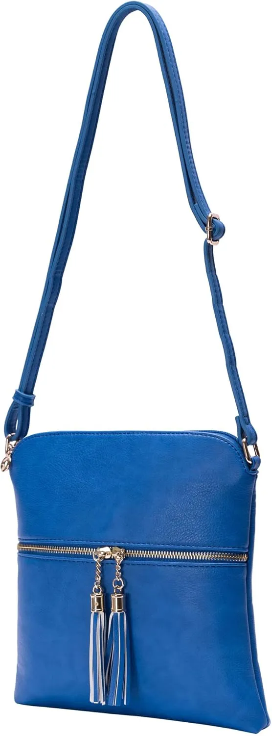 Solene Womens Lightweight Medium Crossbody Purse with Tassel, Perfect Size Crossbody Bags for Daily Use, travel