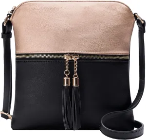 Solene Womens Lightweight Medium Crossbody Purse with Tassel, Perfect Size Crossbody Bags for Daily Use, travel