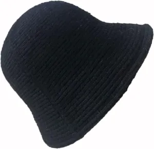 Solid Color Faux Shearling Bucket Hats for Women, Winter Bucket Hat Casual Fluffy Warm Windproof Knit Wool Fisherman Cap Nylon Basin Hat Soft Outdoor Fishing Cap for Womens Girls, Black