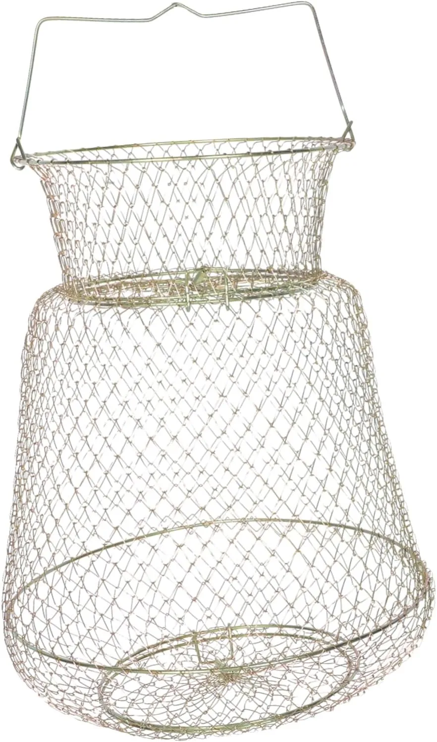 Sosoport Collapsible Wire Fish Basket Durable Fishing Net for Crab and Fish Foldable Bait Bucket Outdoor Fishing Gear Galvanized Design Sturdy Space Saving Efficient Mesh