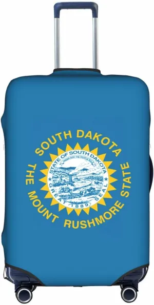 South Dakota Flag Print Luggage Cover For Suitcases, Elastic Travel Bag For Luggage, Stylish Design
