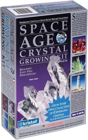 Space Age Crystal Growing Kit: 4 Crystals (Quartz, Emerald, Amethyst)