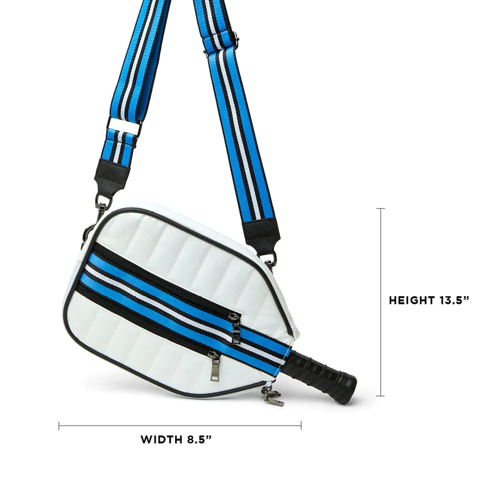SPORTY PICKLEBALL CROSSBODY - White Patent