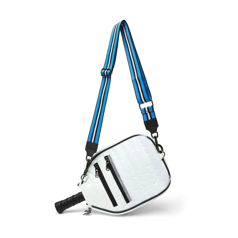 SPORTY PICKLEBALL CROSSBODY - White Patent