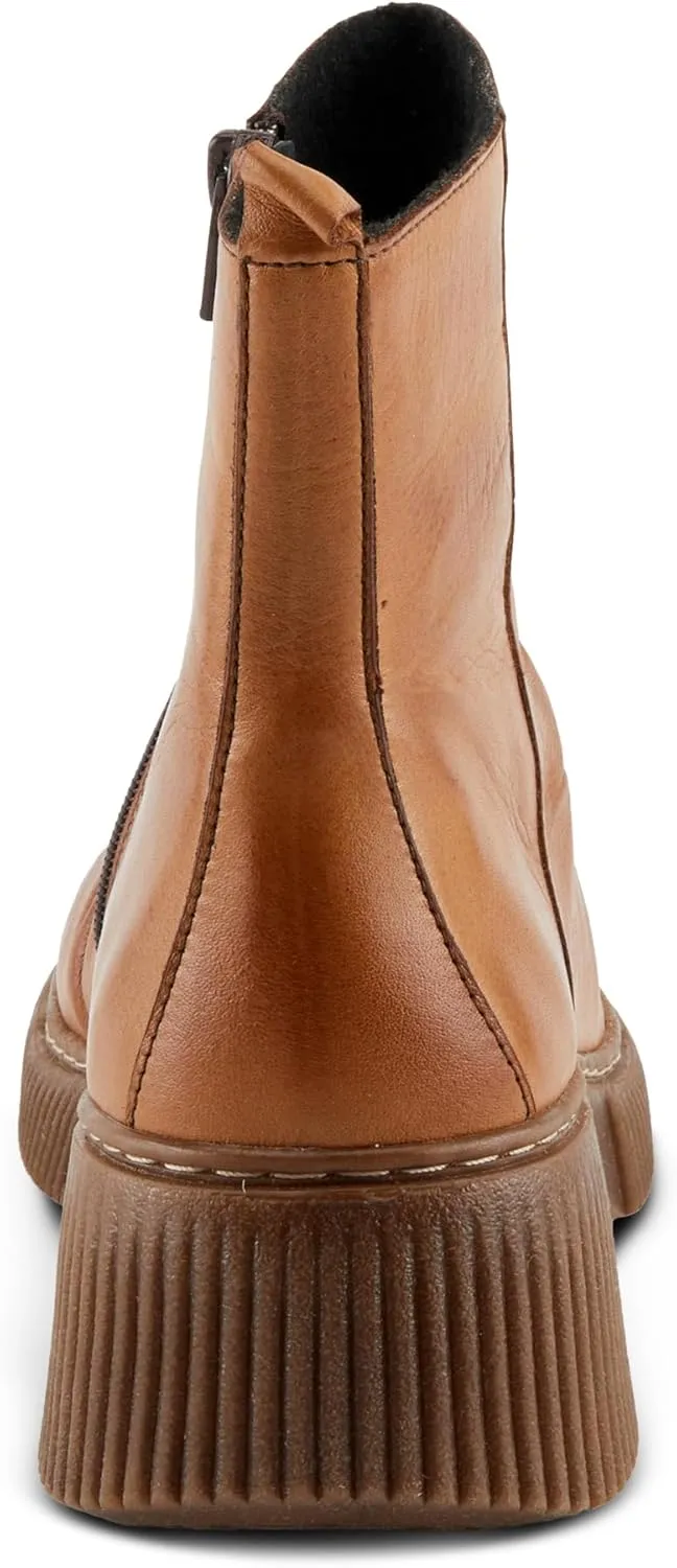 Spring Step Women's NAYANA Booties with Ruching Leather, Metal Rivets, and Removable Insoles
