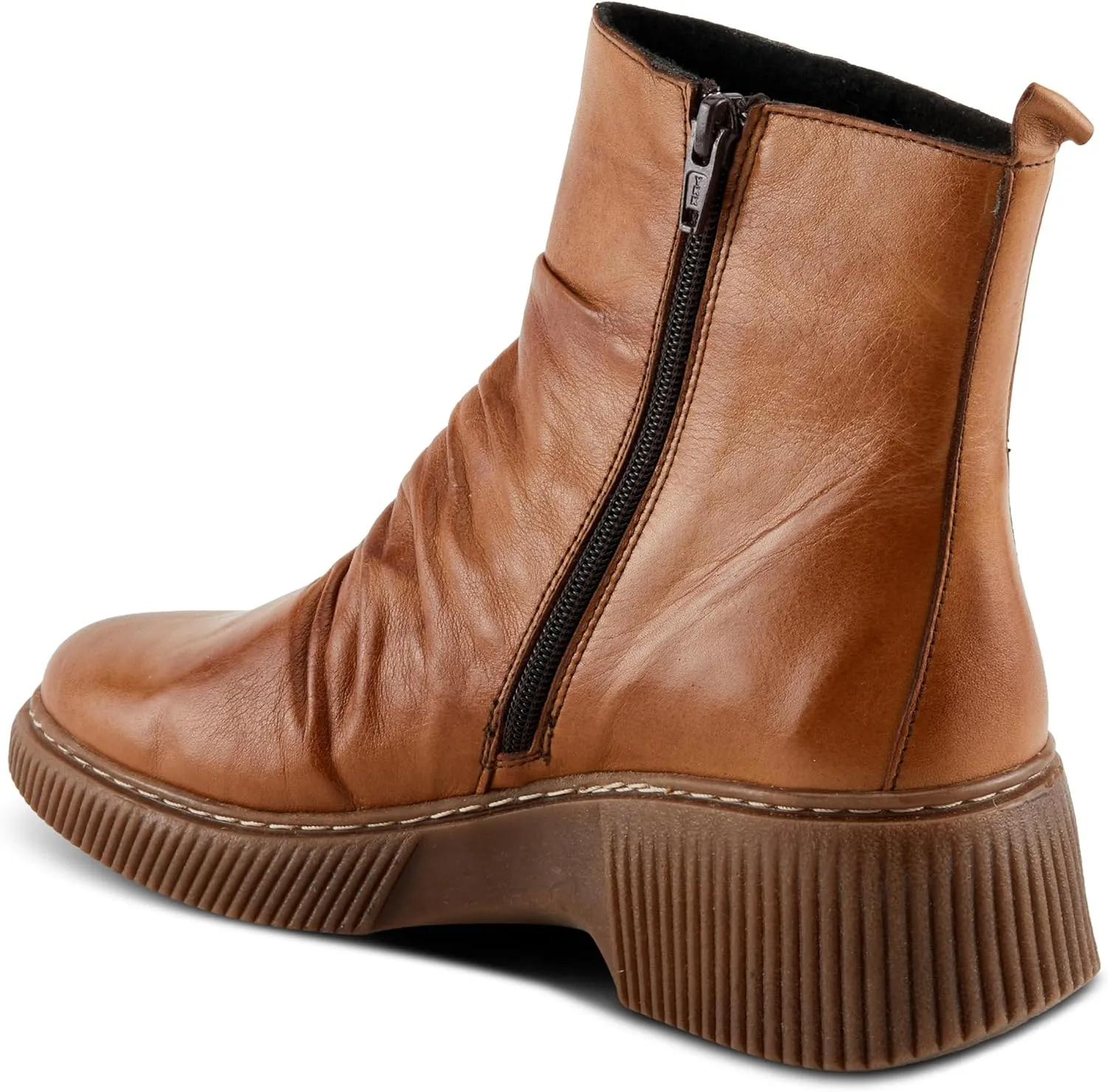 Spring Step Women's NAYANA Booties with Ruching Leather, Metal Rivets, and Removable Insoles