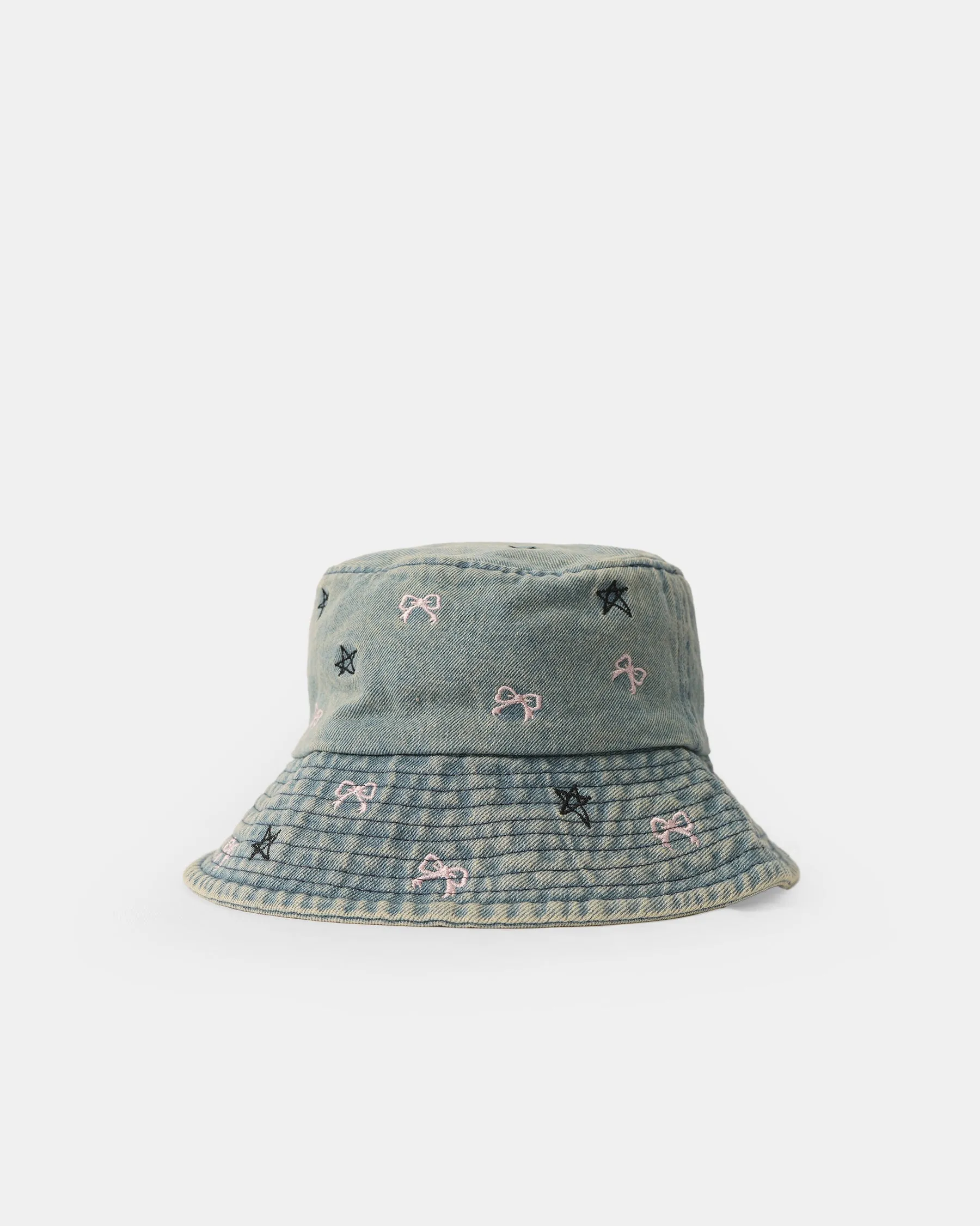 Star Bow Denim Bucket Hat