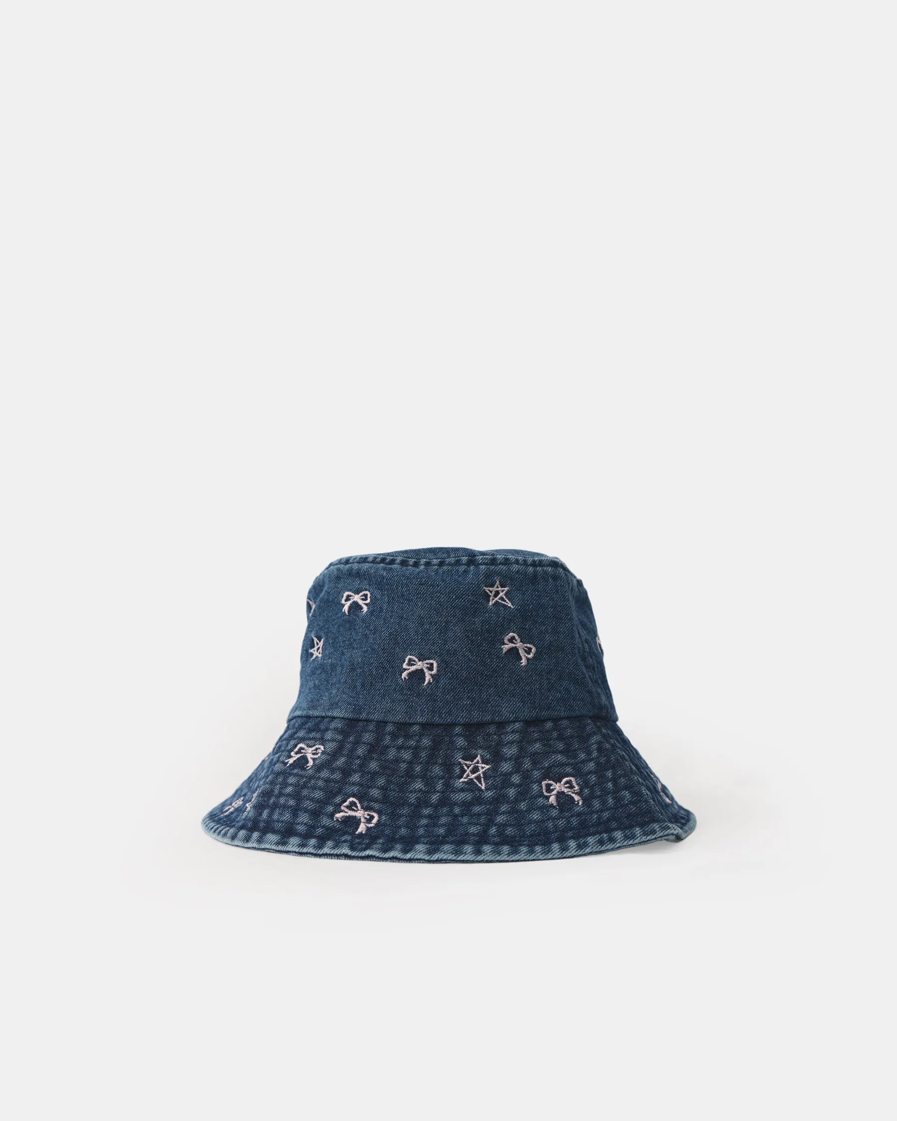 Star Bow Denim Bucket Hat