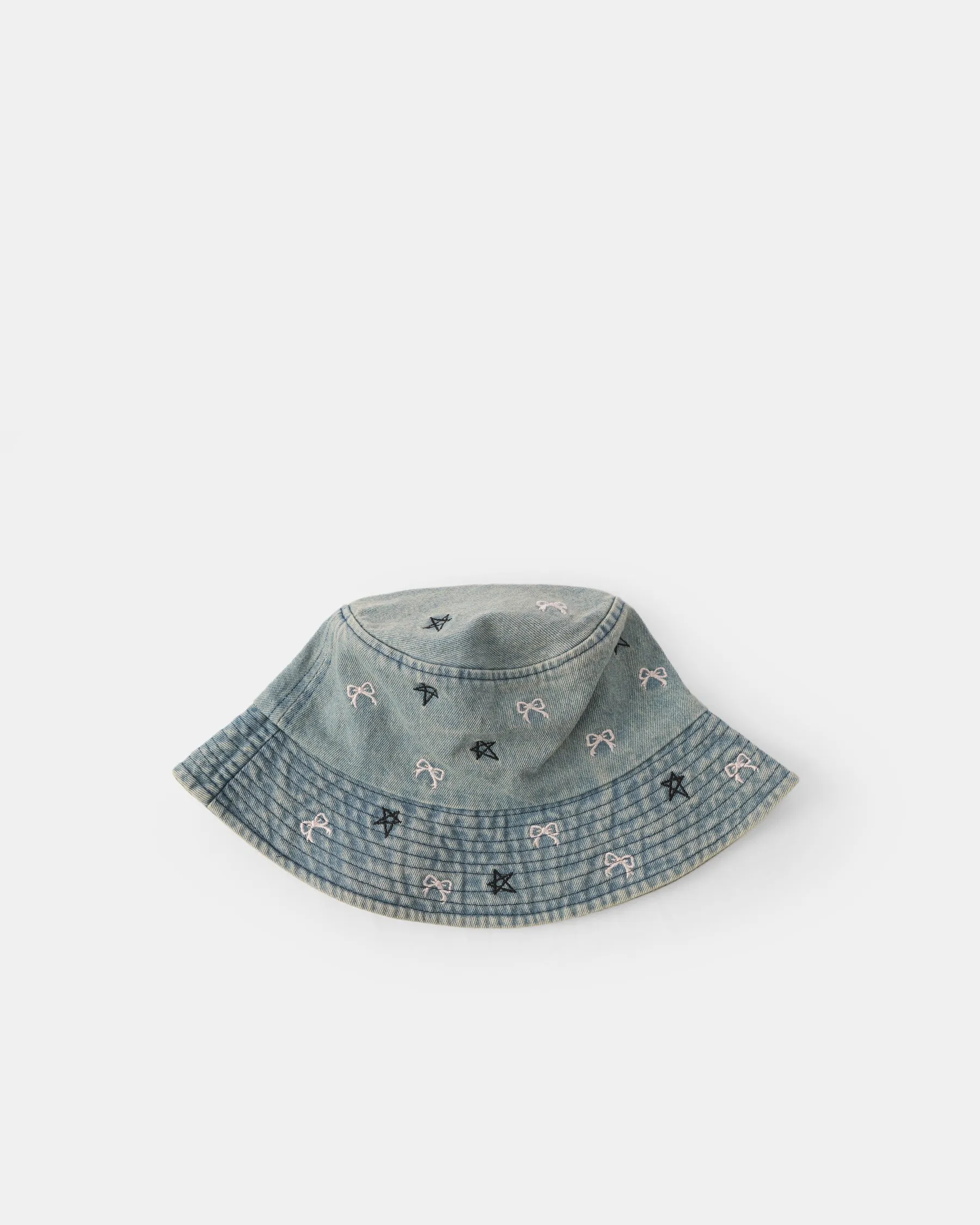 Star Bow Denim Bucket Hat