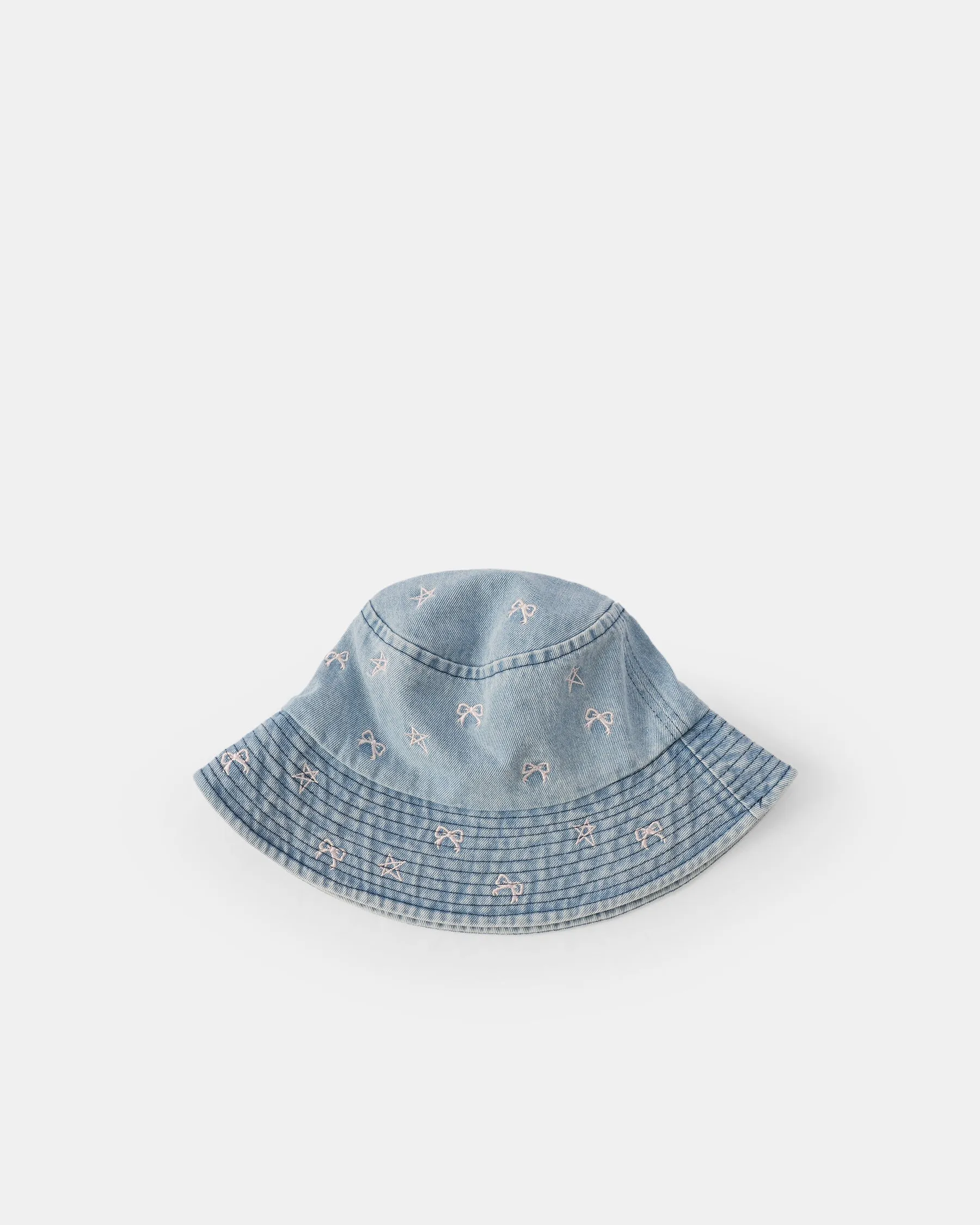 Star Bow Denim Bucket Hat