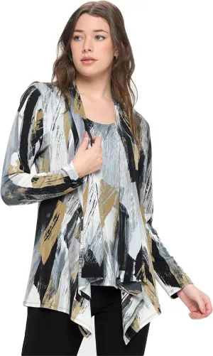 Stretchy Print Mid Cut Jacket Long Sleeve Print-4028BN-LRP1