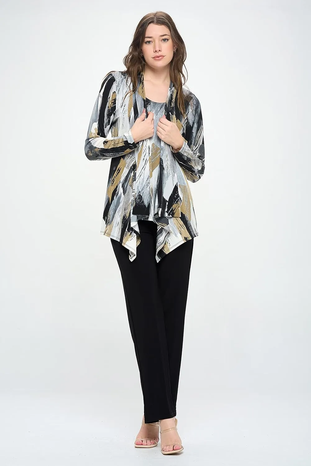Stretchy Print Mid Cut Jacket Long Sleeve Print-4028BN-LRP1