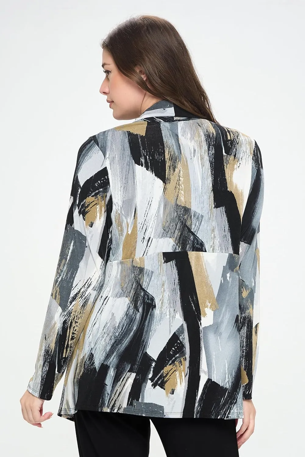 Stretchy Print Mid Cut Jacket Long Sleeve Print-4028BN-LRP1