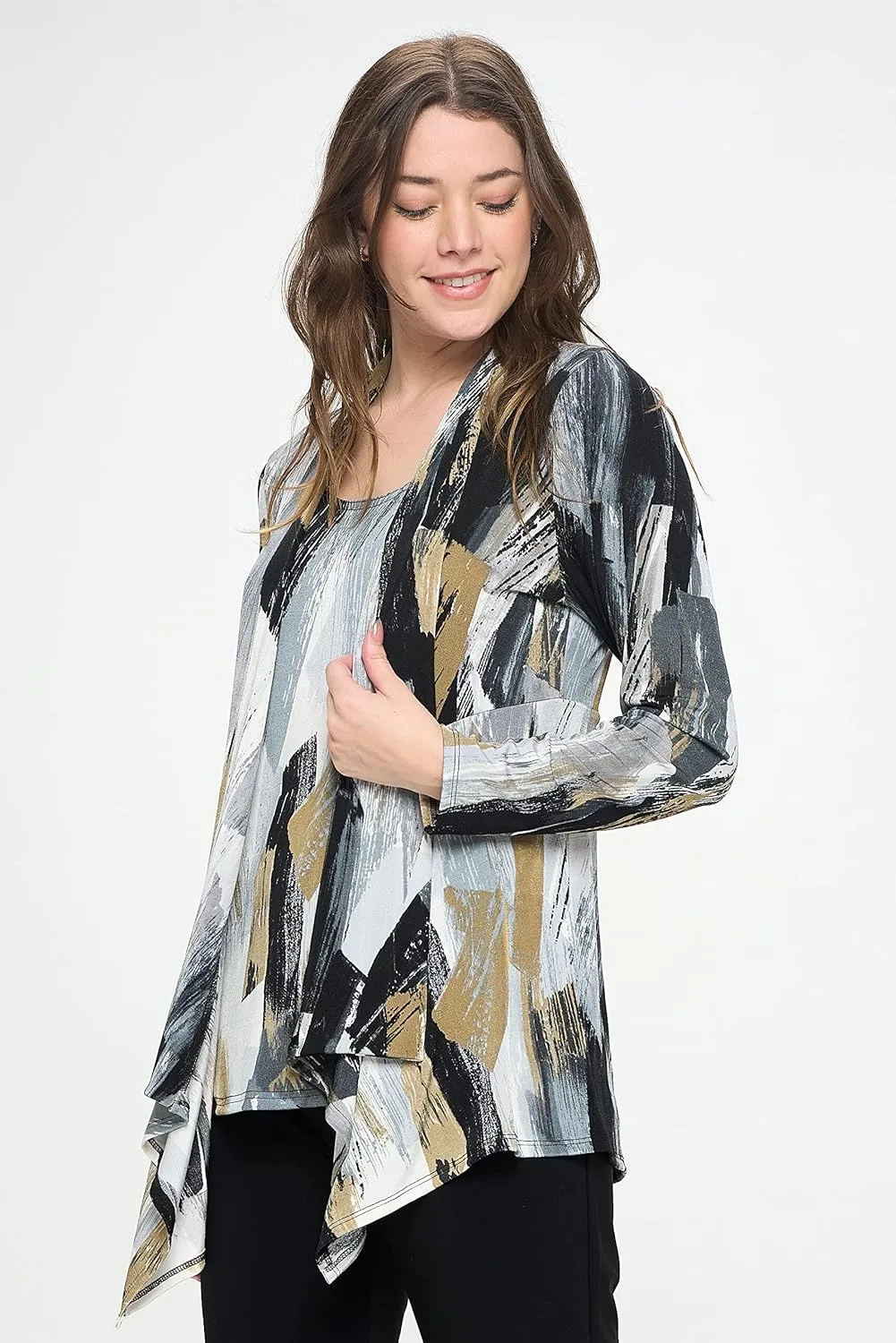 Stretchy Print Mid Cut Jacket Long Sleeve Print-4028BN-LRP1