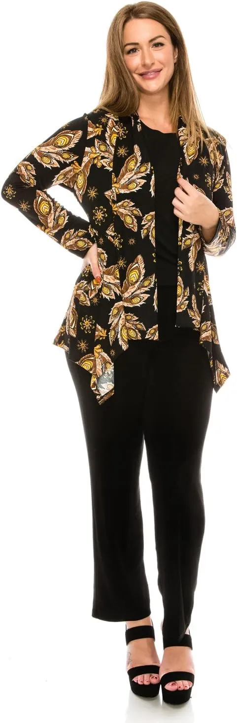 Stretchy Print Mid Cut Jacket Long Sleeve Print-4028BN-LRP1