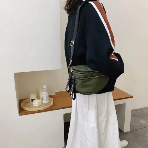 Stylish Double Zip Nylon Crossbody Bag for All Occasions