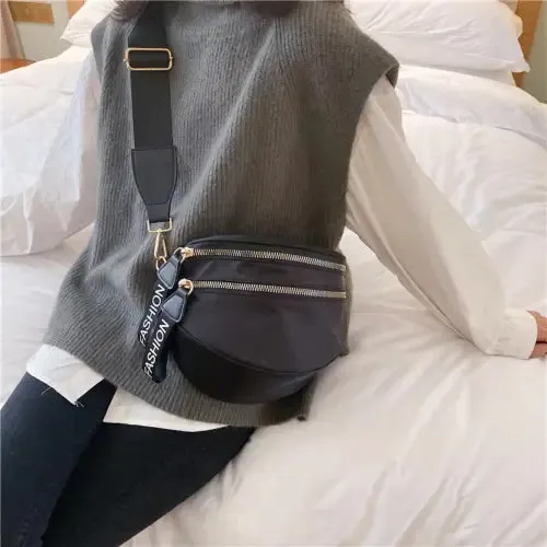 Stylish Double Zip Nylon Crossbody Bag for All Occasions