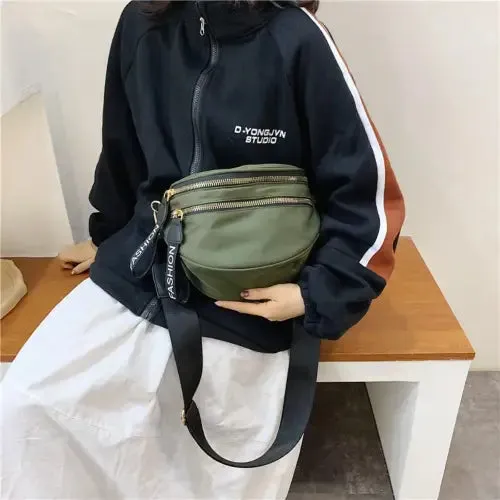 Stylish Double Zip Nylon Crossbody Bag for All Occasions