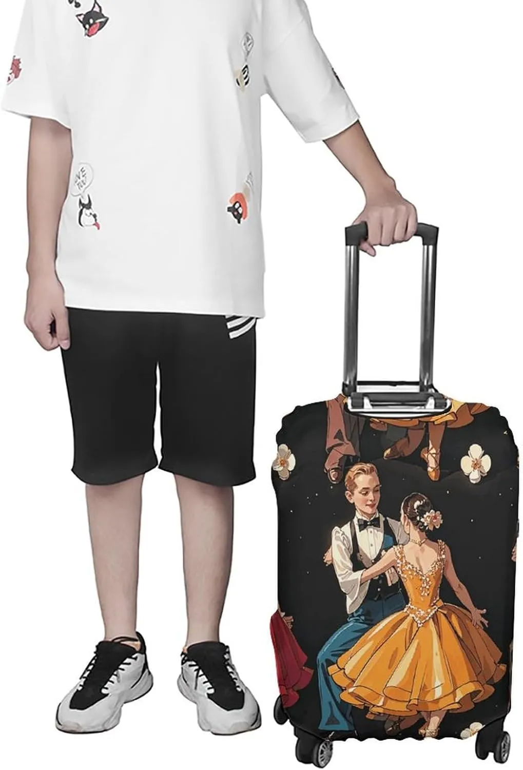 Suitcase Covers for Luggage Ballroom Dance Small Pattern Fashion Luggage Cover Washable Protector Waterproof Suitcase Cover Anti-scratch Travel Suitcases Covers Case for 19-32 Inch Luggages S