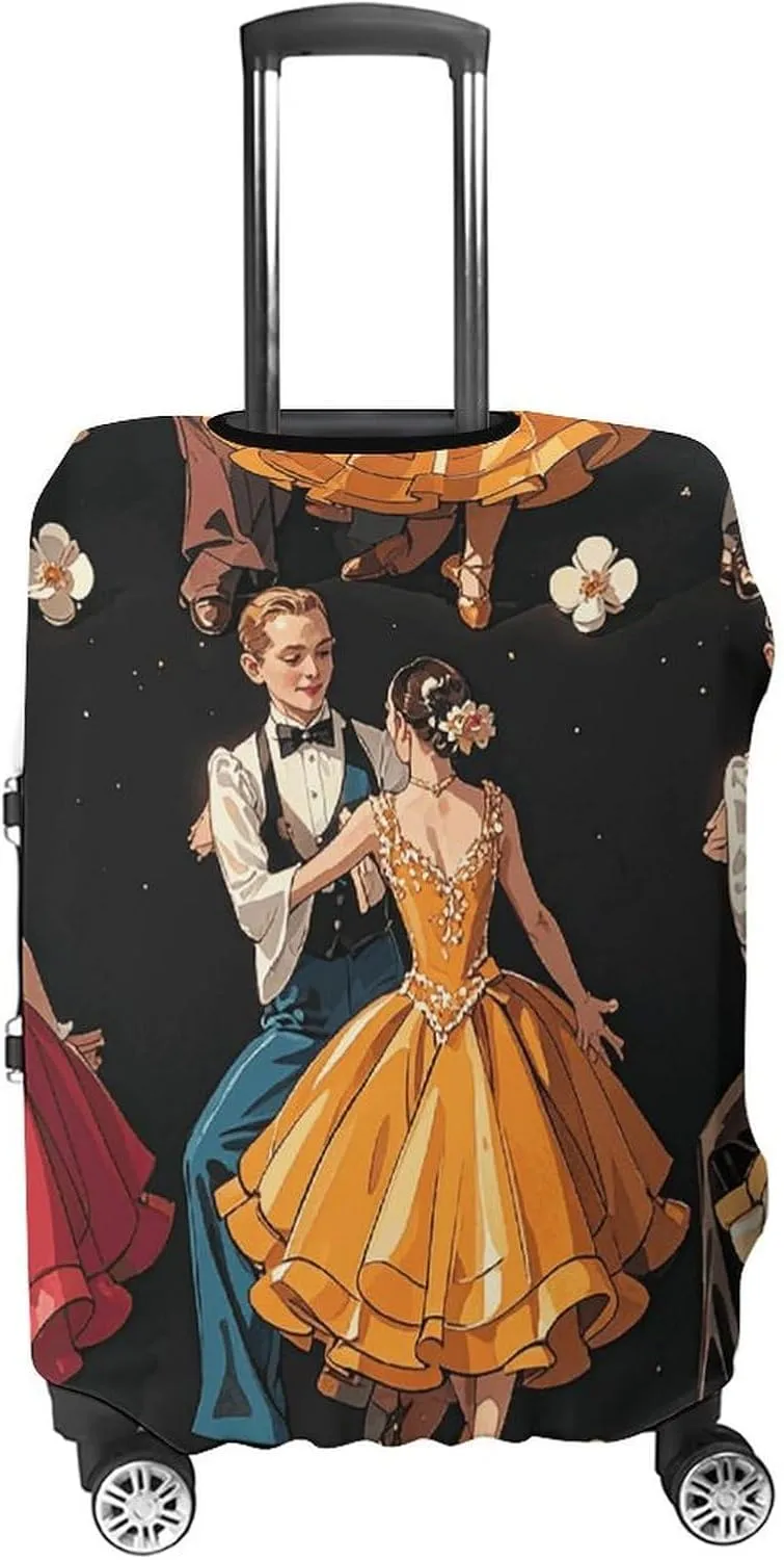 Suitcase Covers for Luggage Ballroom Dance Small Pattern Fashion Luggage Cover Washable Protector Waterproof Suitcase Cover Anti-scratch Travel Suitcases Covers Case for 19-32 Inch Luggages S