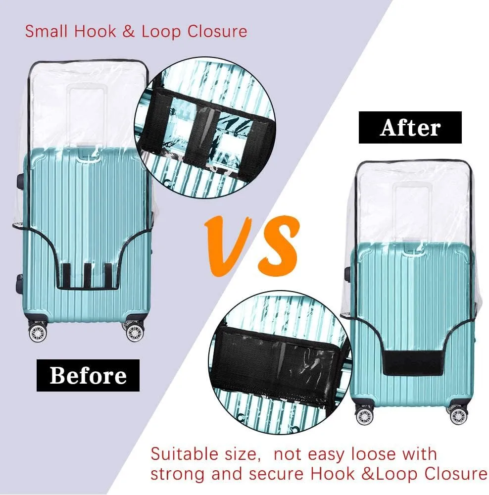 Suitcase Covers for Luggage – Clear PVC Suitcase Cover Protectors, Full-Thicken Transparent Waterproof Sleeve with Large Velcro for 30"-31" Wheeled Suitcases