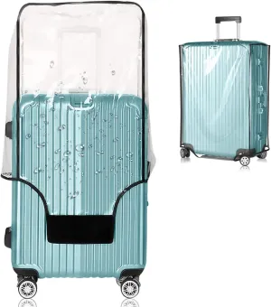 Suitcase Covers for Luggage – Clear PVC Suitcase Cover Protectors, Full-Thicken Transparent Waterproof Sleeve with Large Velcro for 30"-31" Wheeled Suitcases