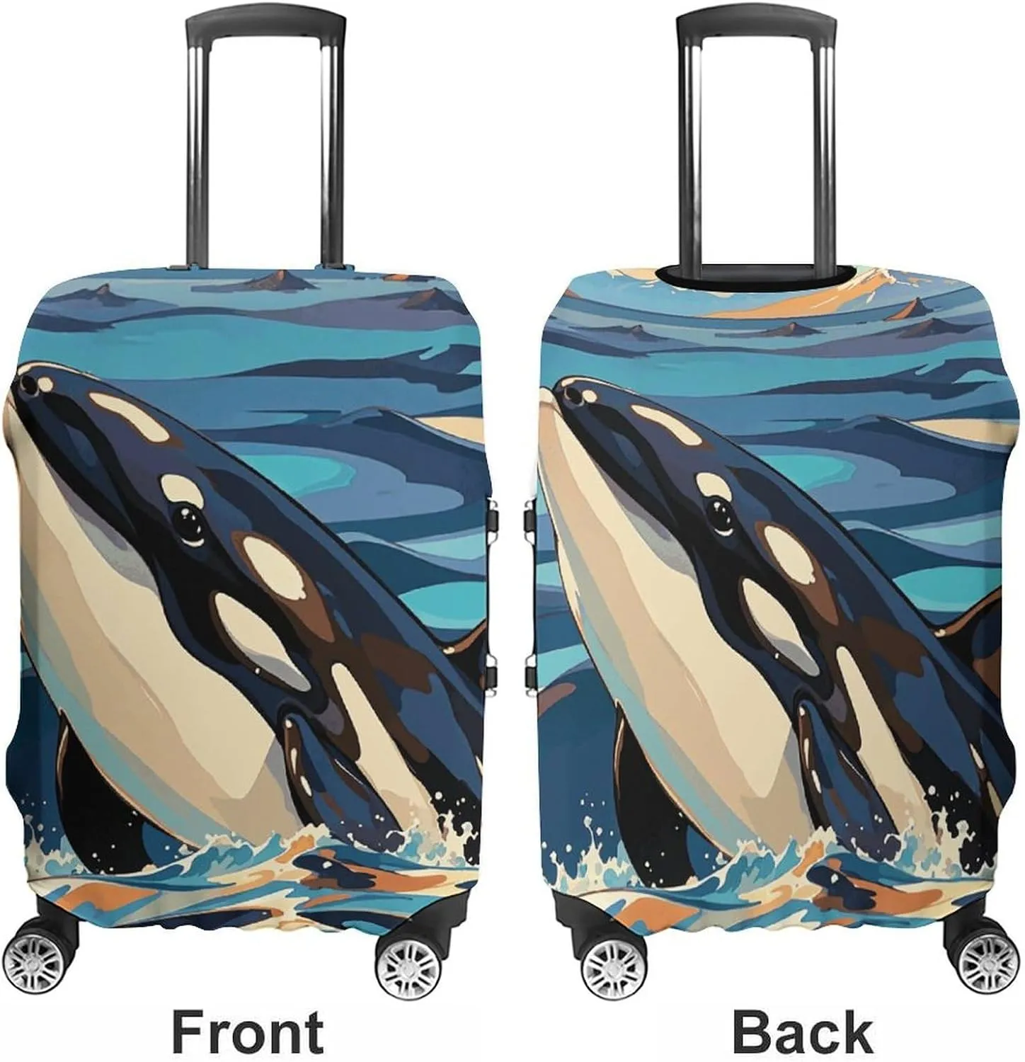 Suitcase Covers for Luggage Orca Killer Whale Print Fashion Luggage Cover Washable Protector Waterproof Suitcase Cover Anti-scratch Travel Suitcases Covers Case for 19-32 Inch Luggages S