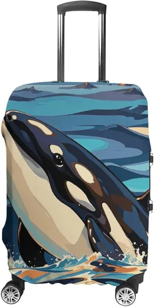 Suitcase Covers for Luggage Orca Killer Whale Print Fashion Luggage Cover Washable Protector Waterproof Suitcase Cover Anti-scratch Travel Suitcases Covers Case for 19-32 Inch Luggages S