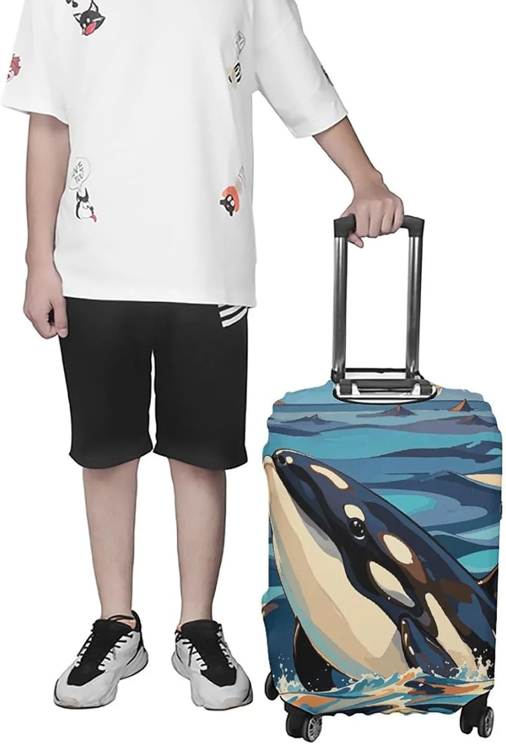 Suitcase Covers for Luggage Orca Killer Whale Print Fashion Luggage Cover Washable Protector Waterproof Suitcase Cover Anti-scratch Travel Suitcases Covers Case for 19-32 Inch Luggages S