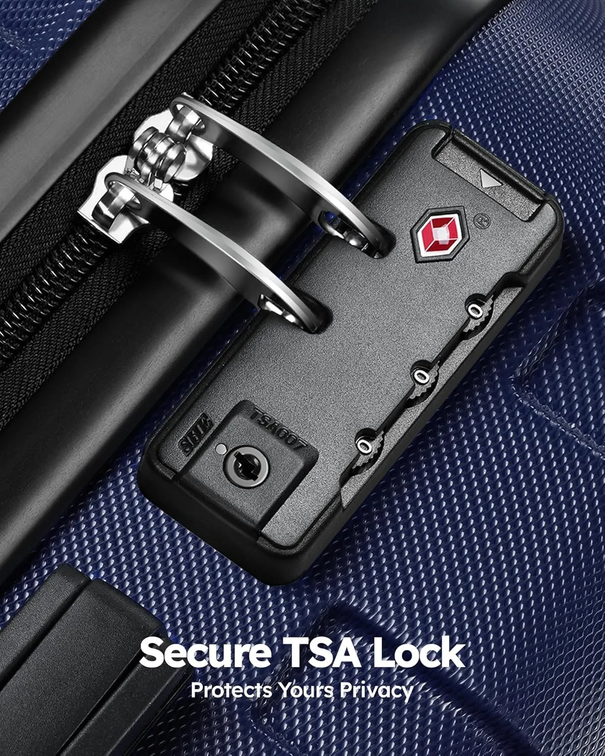 Suitour Luggage 3 Piece Sets Hard Shell Luggage Set Spinner Wheels, TSA Lock, 20 24 28 inch Travel Suitcase Sets, Dark Blue