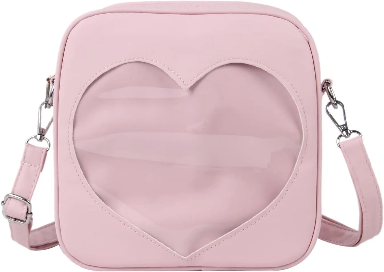 SUKUTU Ita Bag Women's Clear Heart Crossbody Bag Lightweight Kawaii JK Uniform Display Bag