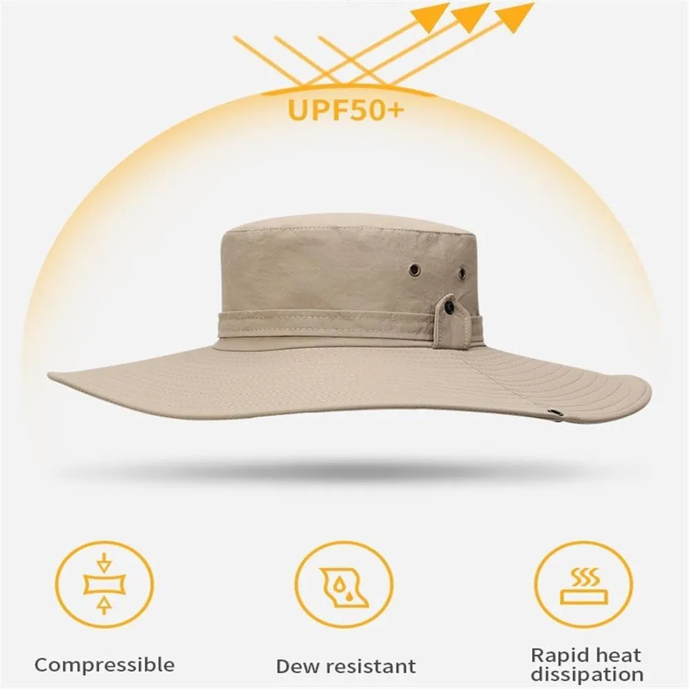 Sun Hat for Men Women UPF 50  Wide Brim Bucket Hat for All-Day Comfort - Ideal for Hiking, Rowing, Fishing & Beach Hats
